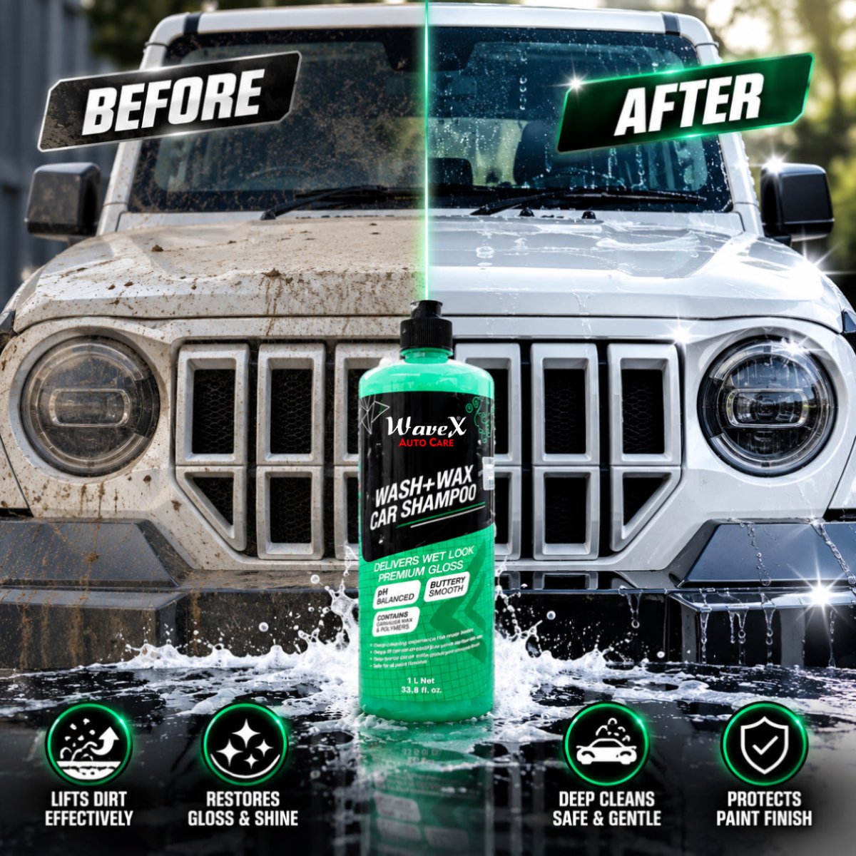 WASH AND WAX CAR SHAMPOO - Wavex-WAW5K