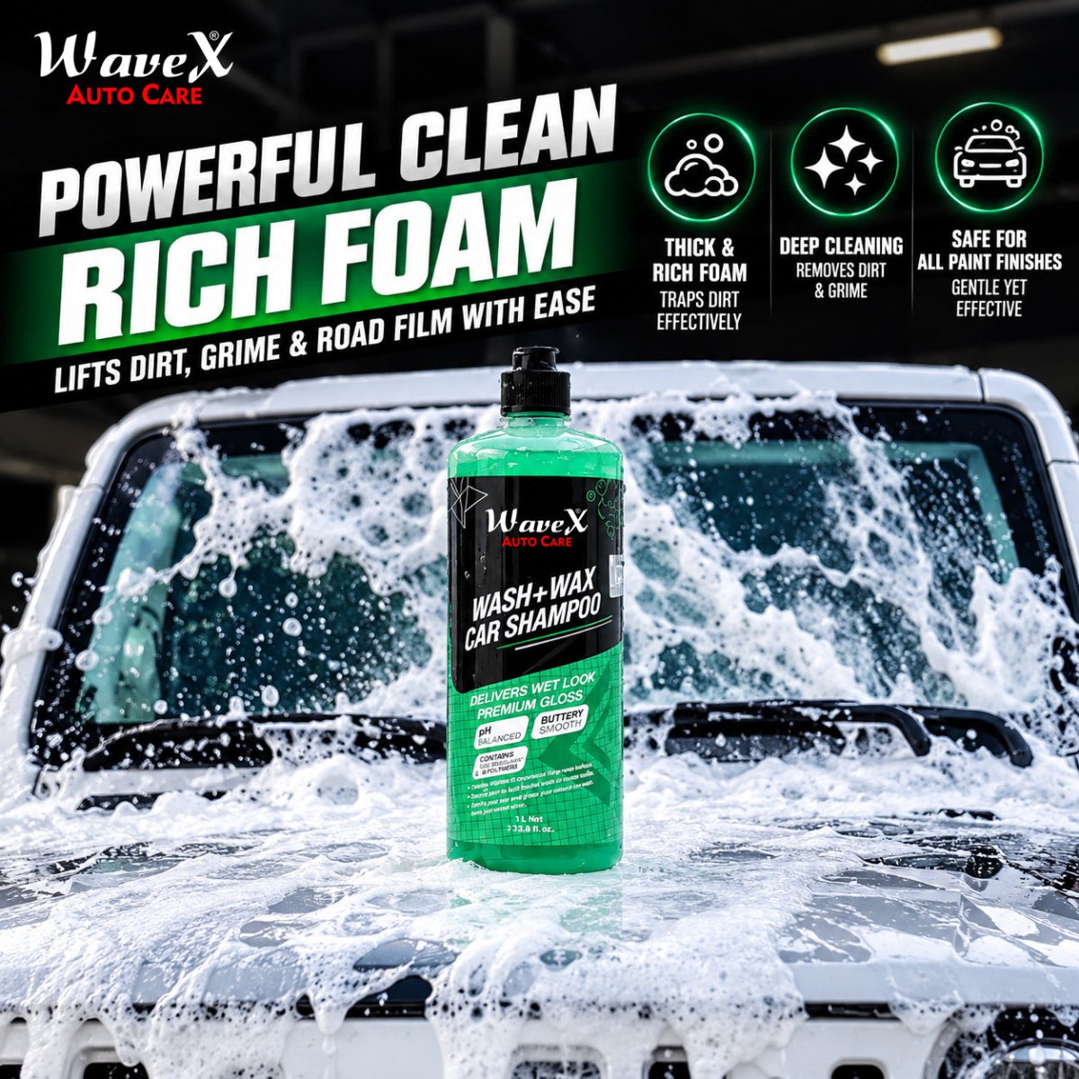 WASH AND WAX CAR SHAMPOO - Wavex-WAW5K
