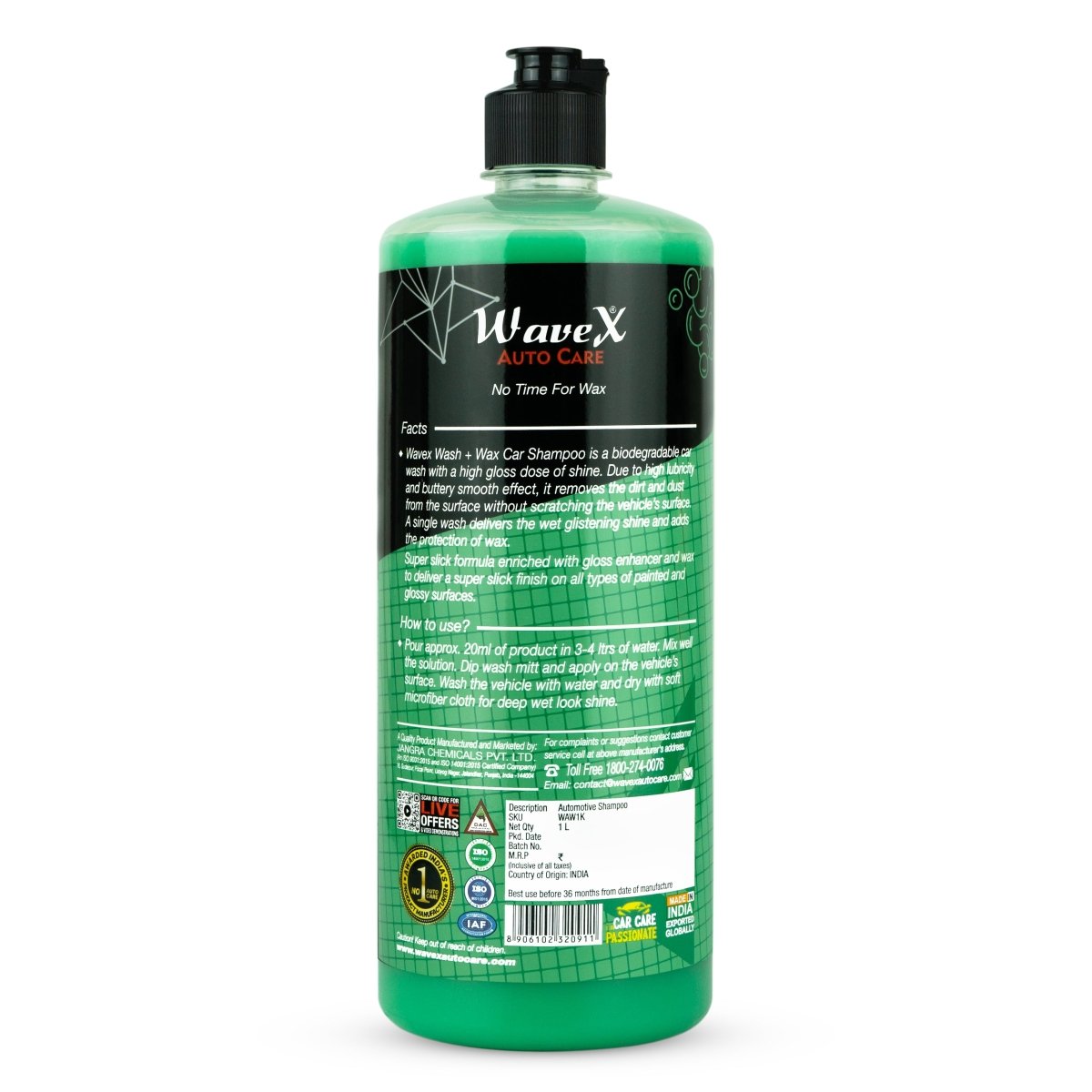 WASH AND WAX CAR SHAMPOO - Wavex - WAW1K