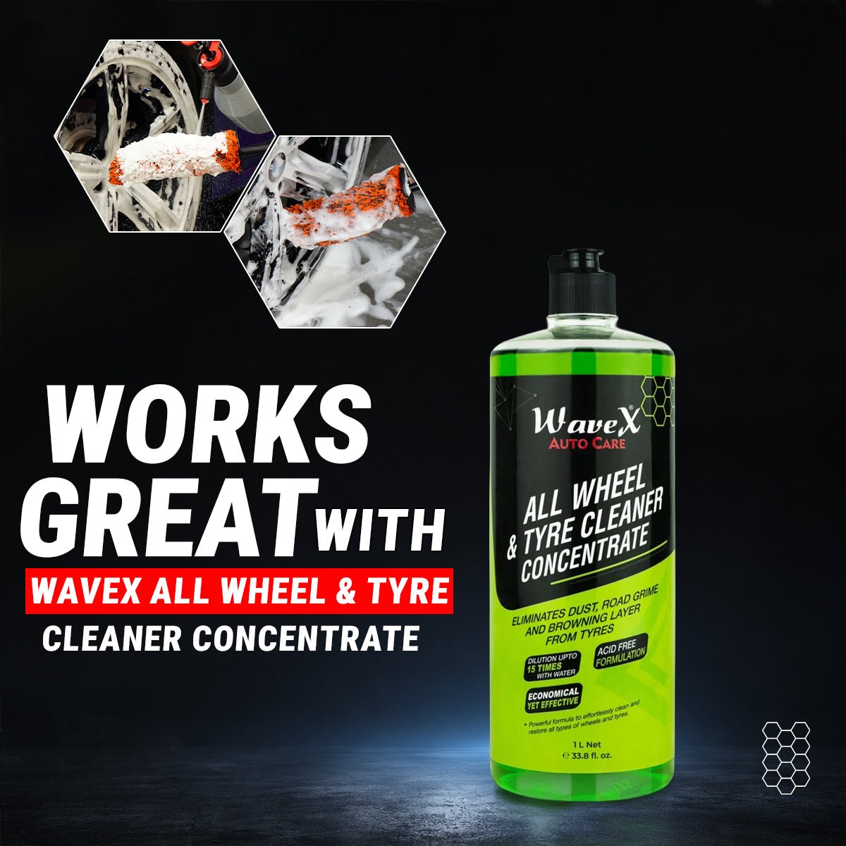 WHEEL CLEANING BRUSH FOR CAR & BIKE DETAILING - Wavex-WCB-L