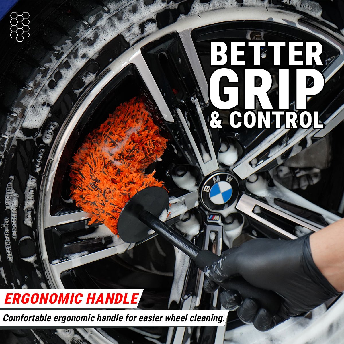 WHEEL CLEANING BRUSH FOR CAR & BIKE DETAILING - Wavex-WCB-L