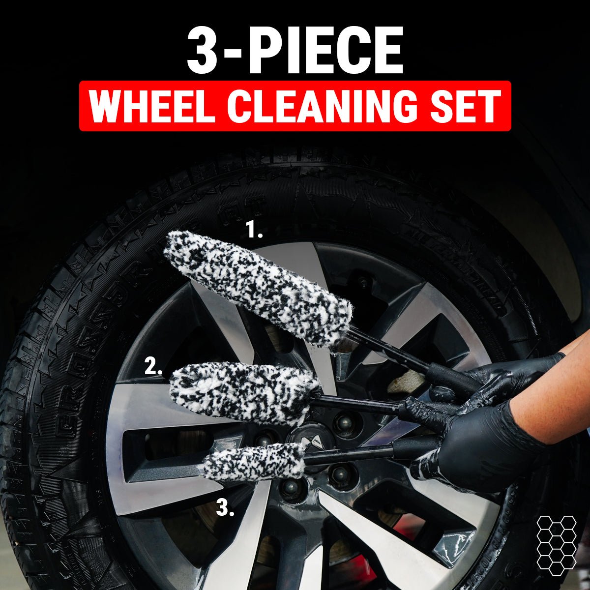 WHEEL WOOLIES BRUSH SET FOR CAR & BIKE DETAILING - Wavex-WW3