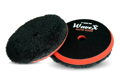 Black Wool Polishing Pad | High-Cutting, High-Gloss Finish | Durable Double Layered, No-Degum Glue Technology | Size 7"-Fits to 6" Backing Plate