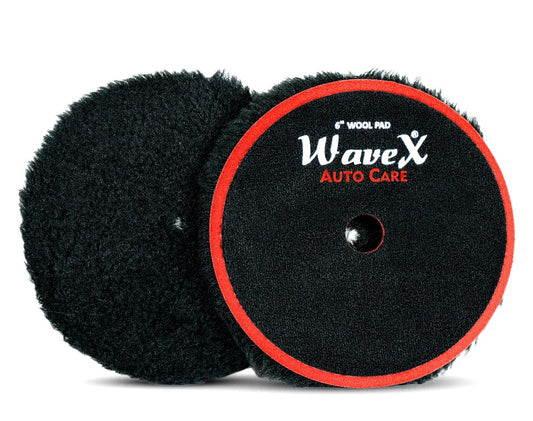 Black Wool Polishing Pad | High-Cutting, High-Gloss Finish | Durable Double Layered, No-Degum Glue Technology | Size 7"-Fits to 6" Backing Plate