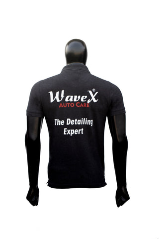 WaveX Detailing Merchandise Combo 2- WaveX Dark Grey Collar T-Shirt + WaveX Detailing Apron + WaveX Detailing Cap.