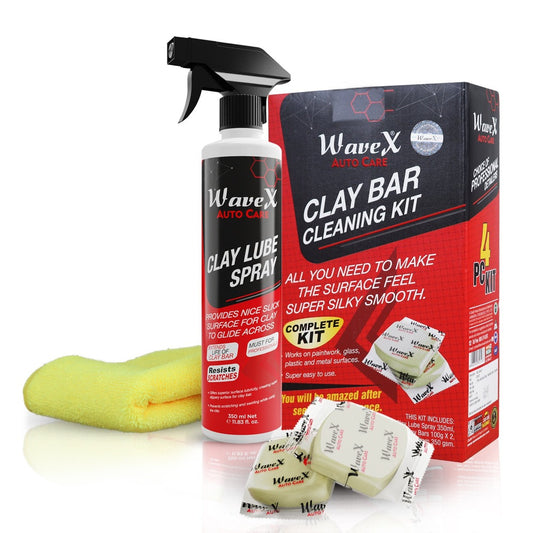 Clay Bar Kit (2 Bars 100grm Each, 1 Clay Lube 350ml, 1 Microfiber Cloth)