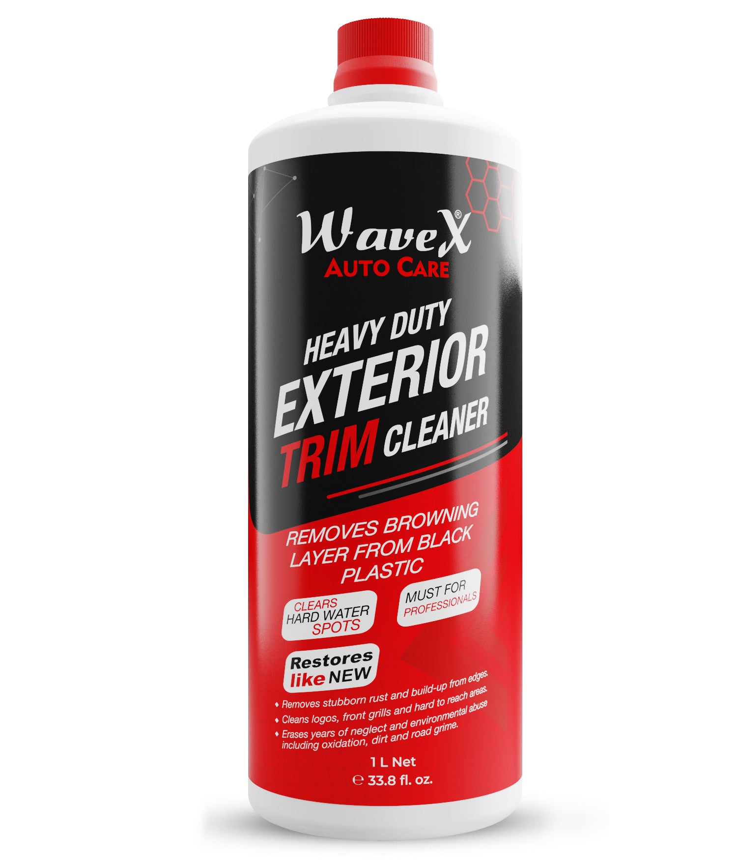 Heavy Duty Exterior Trim Cleaner, Removes Browning Layer from Black Plastic, Stubborn Rust, Hardwater Spots, and buildup from Edges, Cleans Logo and Grills