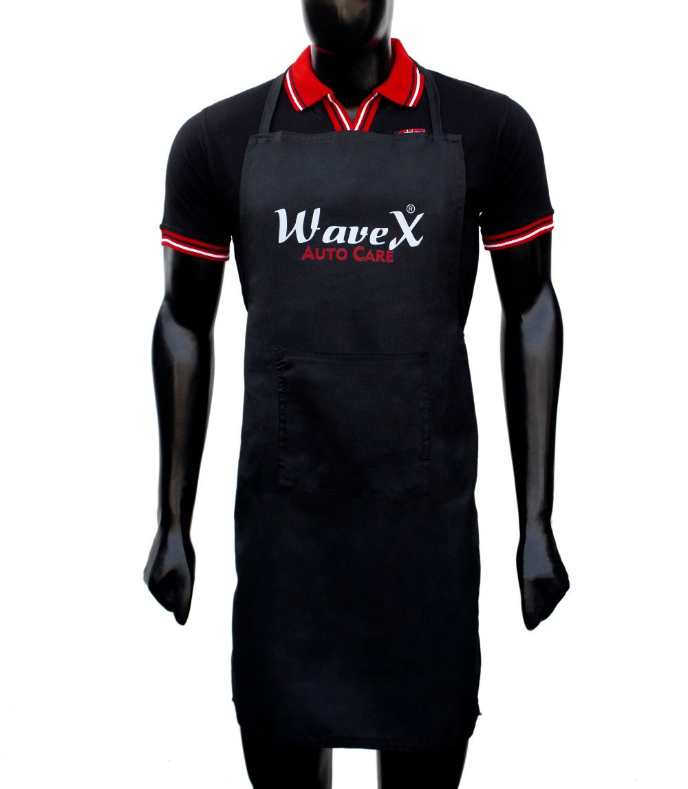 WaveX Detailing Merchandise Combo 2- WaveX Dark Grey Collar T-Shirt + WaveX Detailing Apron + WaveX Detailing Cap.