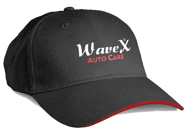 WaveX Detailing Merchandise Combo 1- WaveX Red and Black Collar T-Shirt + WaveX Detailing Apron + WaveX Detailing Cap.