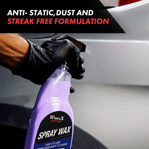 Car Wax Spray with Microfiber Cloth | Car Polish Spray and Wipe Formula for Long Lasting Miraculous Shine | Infused with Rich Blueberry fragrance